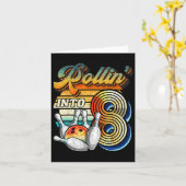 Carte Rollin Into 8 Bowling Anniversaire fête 8e Anniver (Fleur jaune)