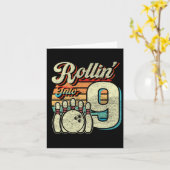Carte Rollin Into 9 Bowling Anniversaire 9 Anniversaire (Fleur jaune)