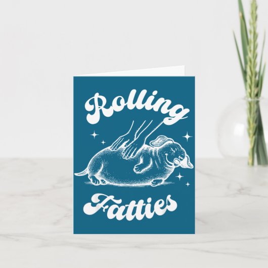 Carte Rolling Fatties Dog Dachshund Weed Wiener Dog Love (Devant)