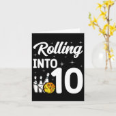 Carte Rolling In 10 Bowling 10e anniversaire (Fleur jaune)