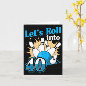 Carte Rolling In 40 Bowling 40th Birthday (Fleur jaune)