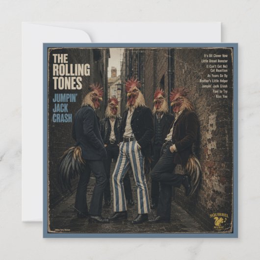 Carte Rolling Tones : une parodie (Devant)