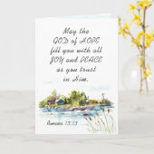 Carte Romains 15:13 Dieu de l'Espoir Bible chrétienne Ve (Fleur jaune)