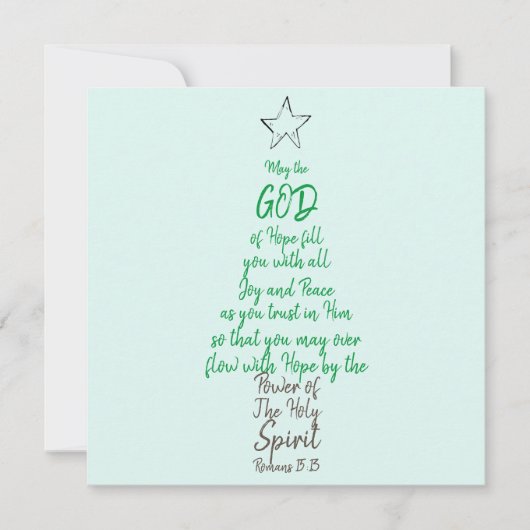 Carte Romains 15:13 God Hope Joy & Peace Christmas Card (Devant)