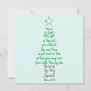 Carte Romains 15:13 God Hope Joy & Peace Christmas Card