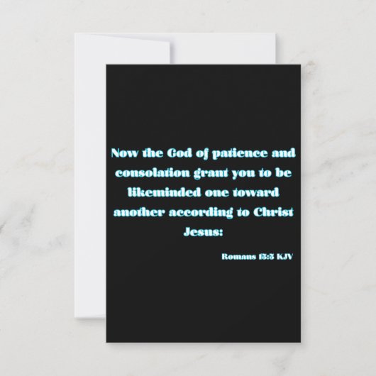 Carte Romains 15:5 KJV Bible Écriture Salutation (Devant)