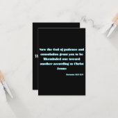 Carte Romains 15:5 KJV Bible Écriture Salutation (Devant/Arrière en situation)