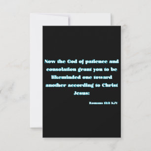 Carte Romains 15:5 KJV Bible Écriture Salutation