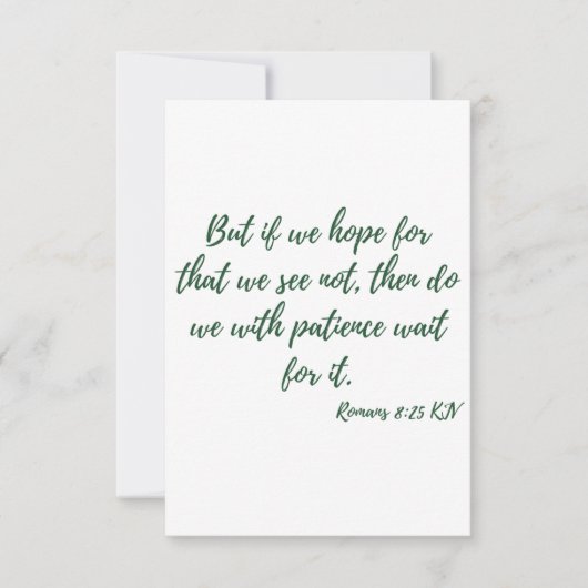 Carte Romains 8:25 KJV Bible Écriture Salutation (Devant)