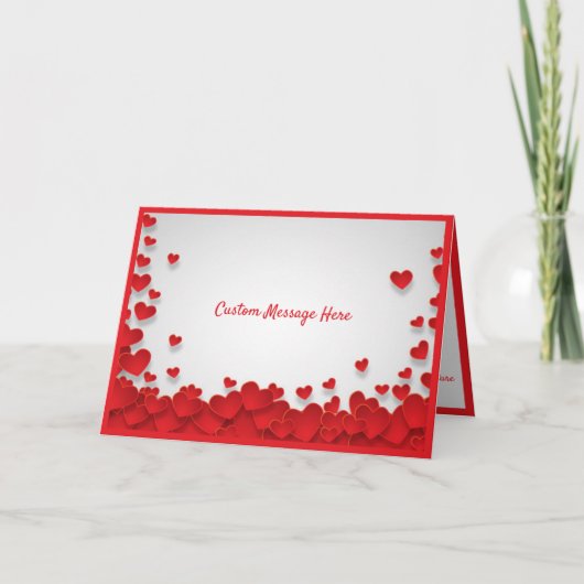 Carte Romance & Cœurs Rouges Saint-Valentin (Devant)