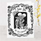 Carte Romance gothique sombre Je t'aime jusqu'à la mort  (Fleur jaune)