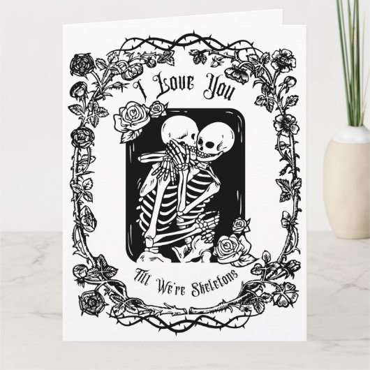 Carte Romance gothique sombre Je t'aime jusqu'à la mort  (Devant)