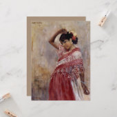 Carte Romani Gypsy Woman Dancing (par Albert Edelfeel) (Devant/Arrière en situation)