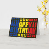 Carte Romania Flag Birthday Card (Fleur jaune)