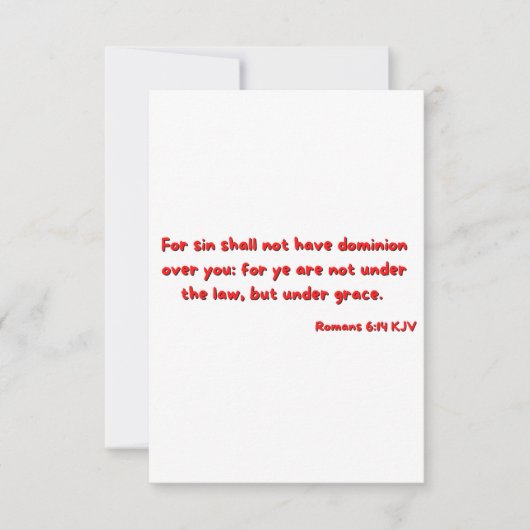 Carte Romans 6:14 Bible Scripture Verse Flat Salutation (Devant)