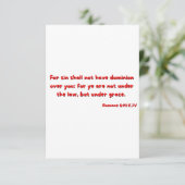Carte Romans 6:14 Bible Scripture Verse Flat Salutation (Debout devant)