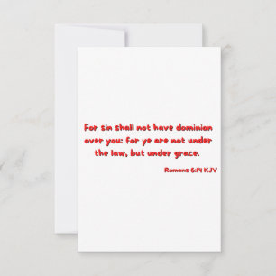 Carte Romans 6:14 Bible Scripture Verse Flat Salutation