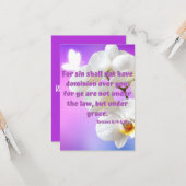 Carte Romans 6:14 KJV Bible Scripture Pic Greeting (Devant/Arrière en situation)