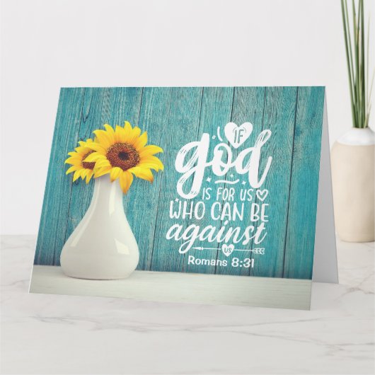 Carte Romans 8:31 If God for us who can be against us (Devant)