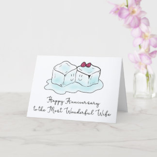 Carte Romantic Anniversary Card for Wife Cartoon Ice    