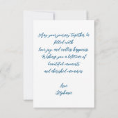 Carte Romantic Blue Fleur sauvage Mariage Félicitations (Dos)