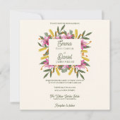 Carte Romantic Blush Pink Lily Botanical Wedding Invite (Devant)