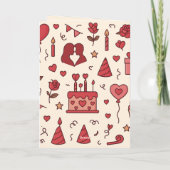 Carte Romantic Celebration Doodle Pattern (Dos)