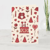 Carte Romantic Celebration Doodle Pattern (Devant)
