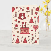Carte Romantic Celebration Doodle Pattern (Fleur jaune)