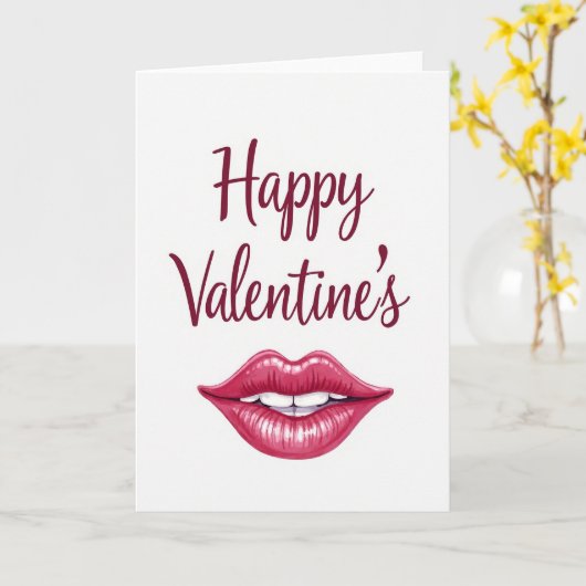 Carte Romantic Fuchsia Lips Card (Fleur jaune)