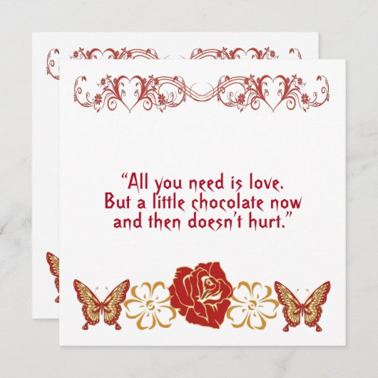 Carte Romantic Funny Love Citation de l'amour doux Flora (Devant / Derrière)