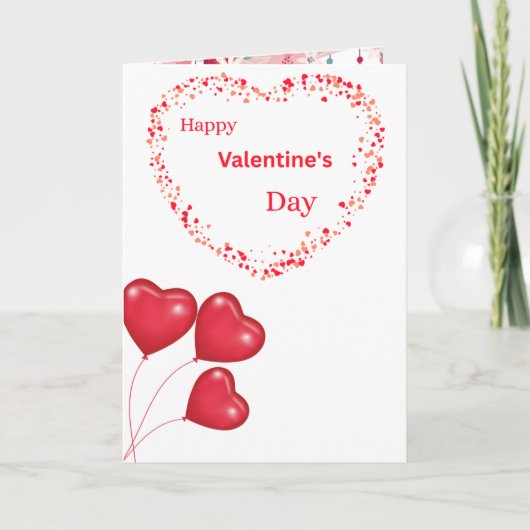 Carte Romantic Happy Valentine's Day Card with Heart Des (Devant)