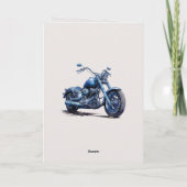 Carte Romantic I Love You Anniversary Blue Motorcycle (Dos)