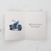Carte Romantic I Love You Anniversary Blue Motorcycle (Intérieur)
