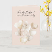 Carte Romantic I Love You Anniversary Peach Cream Hearts (Fleur jaune)