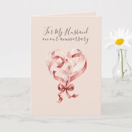 Carte Romantic I Love You Anniversary Pink Red Heart  (Petite plante)