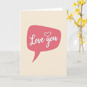 Carte Romantic Love You Script Heart Card (Fleur jaune)