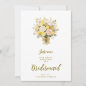 Carte Romantic Mediterranean Bouquet Bridesmaid Proposal (Devant)