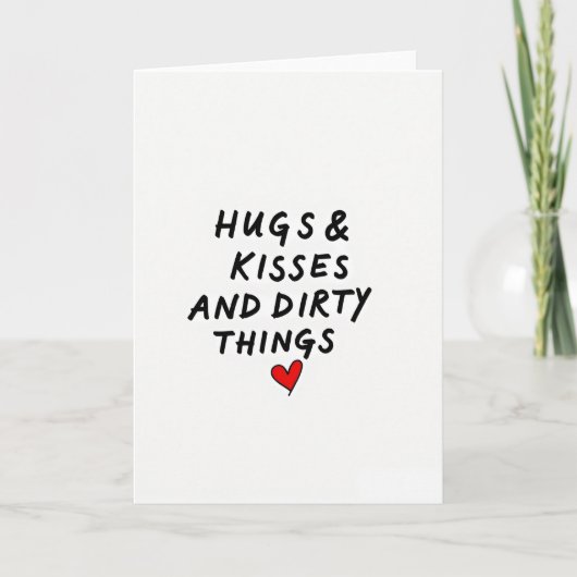 Carte Romantic Naughty Hugs Kisses Card (Devant)