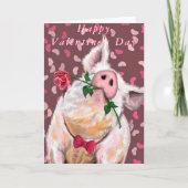 Carte Romantic Pig Funny Valentine's Day Card (Devant)