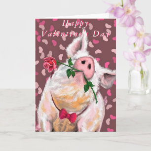 Carte Romantic Pig Funny Valentine's Day Card