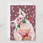 Carte Romantic Pig Funny Valentine's Day Card (Dos)