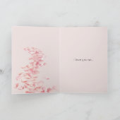 Carte Romantic Pink Rose Petals Candle Love (Intérieur)