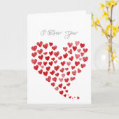 Carte Romantic Red Love Hearts (Fleur jaune)