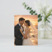Carte Romantic Sunset Beach Wedding Save the Date (Debout devant)