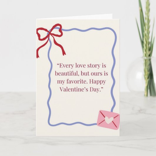 Carte Romantic Valentine’s Day Greeting Card | Elegant L (Devant)