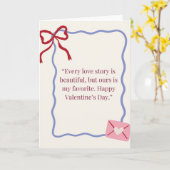 Carte Romantic Valentine’s Day Greeting Card | Elegant L (Fleur jaune)