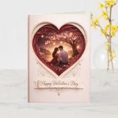 Carte Romantic Valentine's Day Folded Greeting Card: Hea (Fleur jaune)