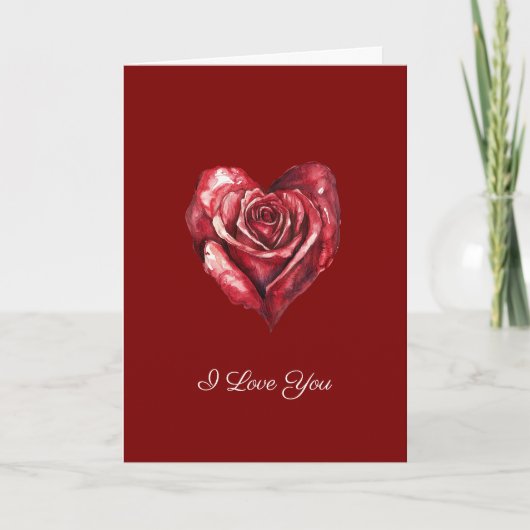 Carte Romantic White Red Rose Heart Love (Devant)