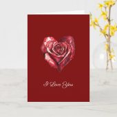 Carte Romantic White Red Rose Heart Love (Fleur jaune)